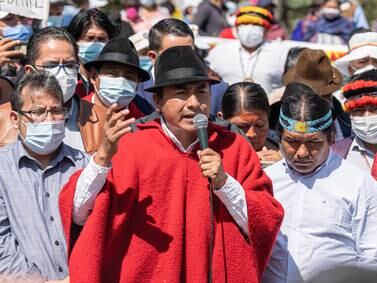 Leonidas Iza asegura que las protestas se mantendrán hasta que el Gobierno de Ecuador acepte sus demandas
