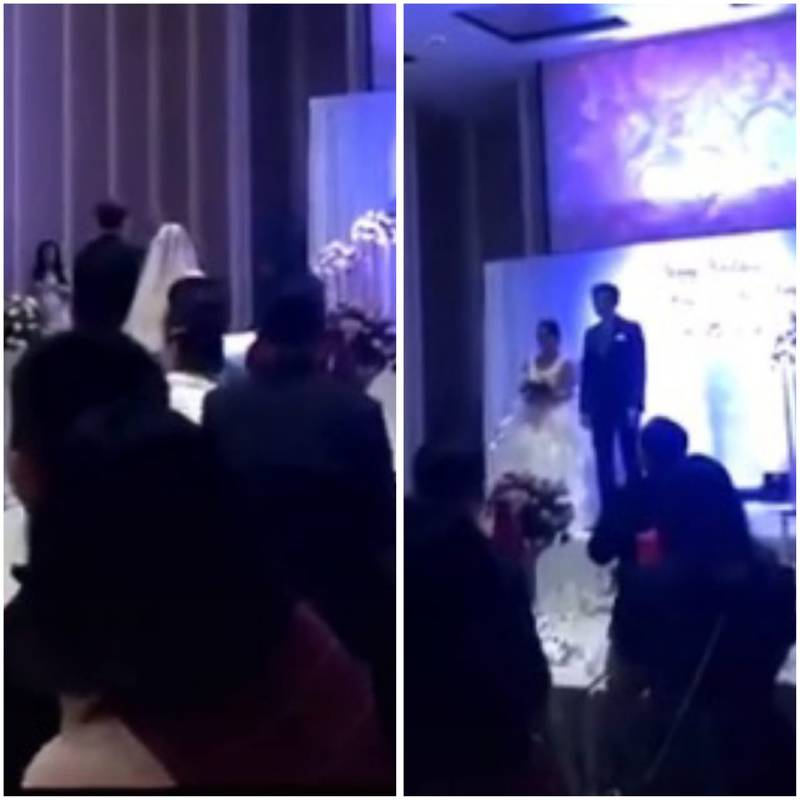 El esposo, recién casado, expuso a la novia en plena boda en China.
