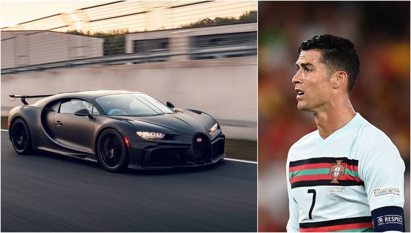 A Cristiano Ronaldo le estrellaron su lujoso auto Bugatti Veylon en España