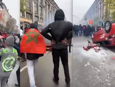 Disturbios en Bruselas tras victoria de Marruecos sobre Bélgica