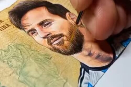 Dibuja el rostro de Messi en un billete y se hace viral