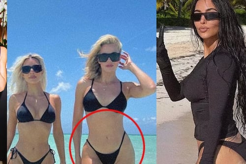 Kim y Khloé Kardashian posan en bikini y son criticadas por exceso de Photoshop