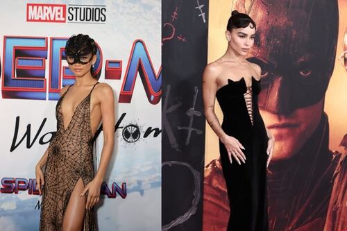 Zendaya y Zoë Kravitz con sus vestidos temáticos en la premier de sus películas