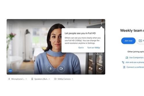Google Meet prueba videollamadas en full HD para las reuniones grupales
