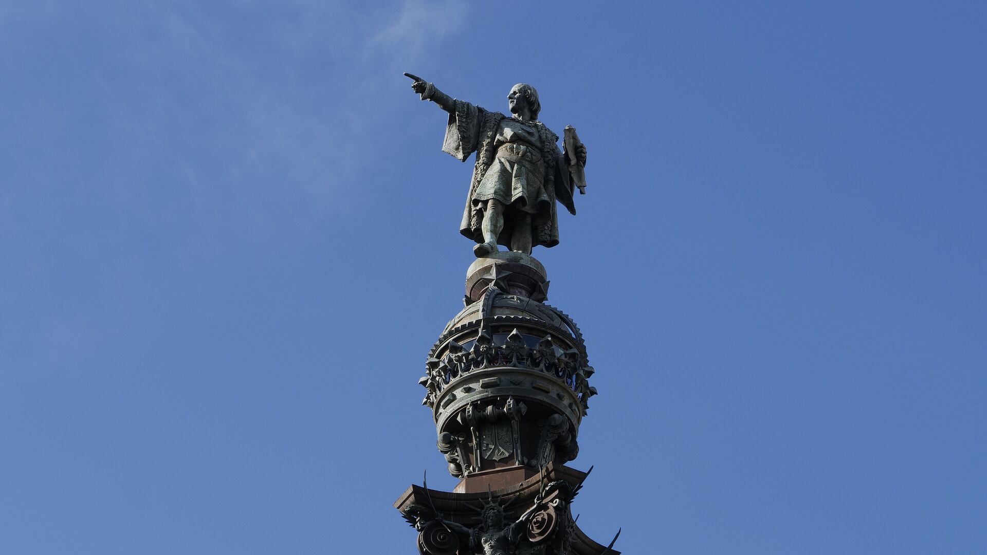 Estatua de Cristobal Colón - foto de archivo