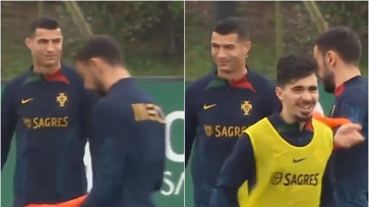 Cristiano Ronaldo tuvo otro desencuentro con Bruno Fernandes en un entrenamiento