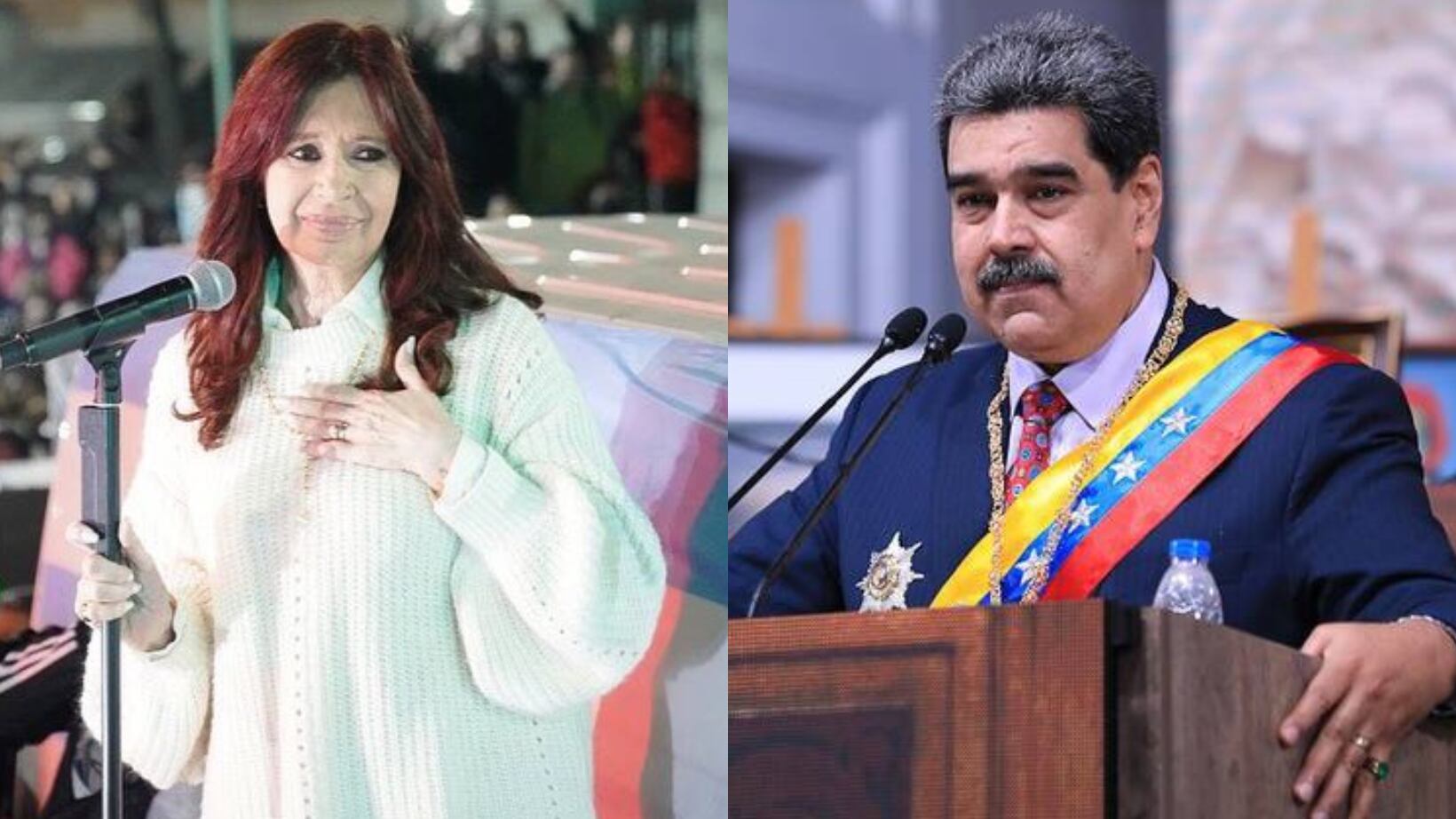 Cristina Fernández y Nicolás Maduro.