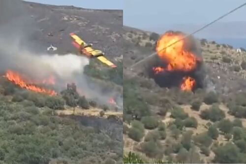 Se estrella avión mientras combatía incendios forestales en Grecia
