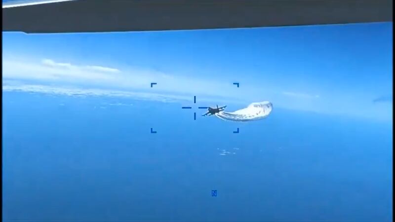 Accidente entre dron de EU y caza ruso en el mar Negro