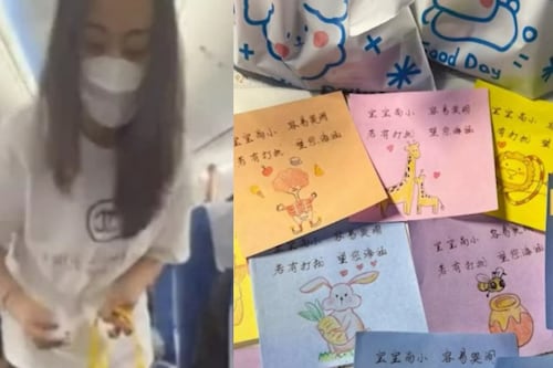 El especial gesto se volvió viral: madre entrega carta de disculpas y regalos a pasajeros de avión por si llora su hijo