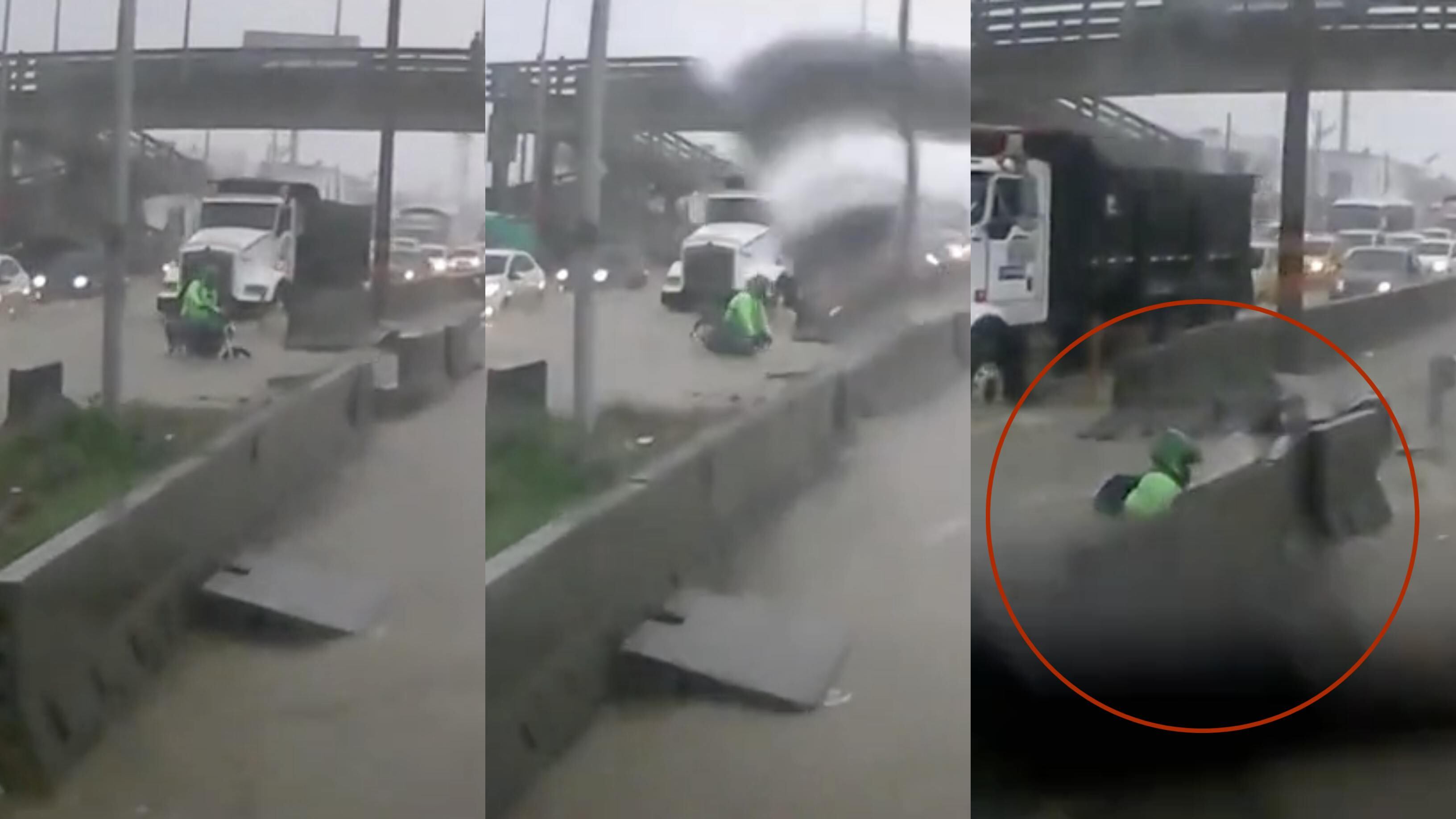 En Tiktok se hizo viral el accidente un motociclista en Barranquilla, en medio de un arroyo.