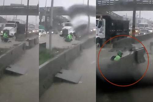 Otro que terminó en una alcantarilla: Tiktok volvió viral la maniobra de un motocicista imprudente