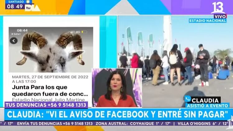 Carla fue con su pareja y prima al recital de Daddy Yankee sin pagar entradas.