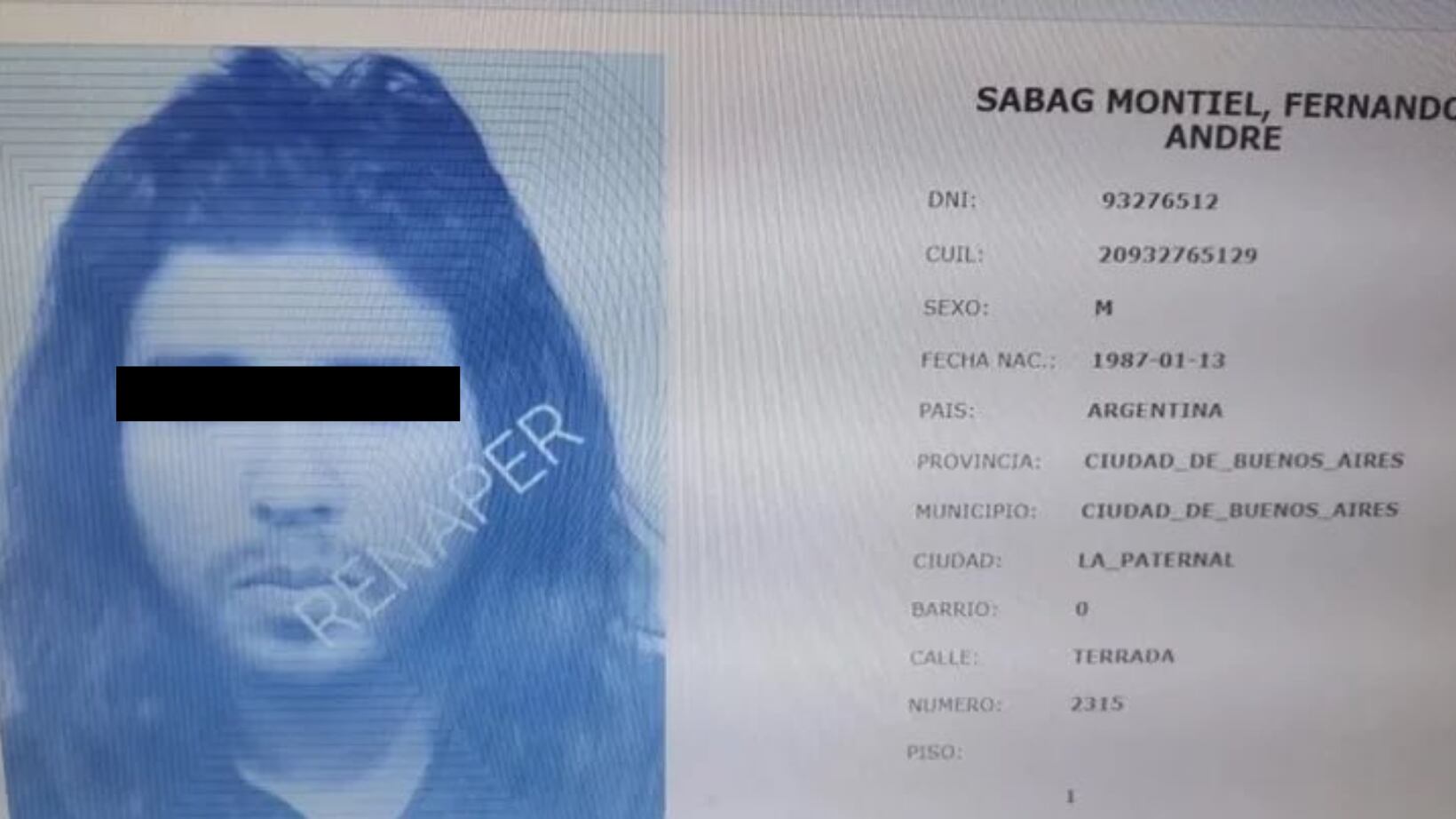 Presunto sujeto que intentó asesinar a la vicepresidenta de Argentina, Cristina Fernández