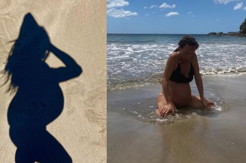 Mujer da a luz a la orilla del mar y su esposo graba el parto