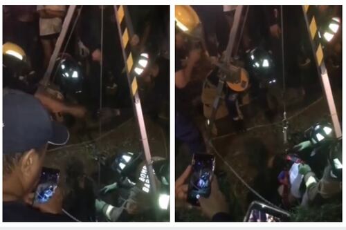 Angustioso rescate de joven que cayó en alcantarilla de 7 metros de profundidad