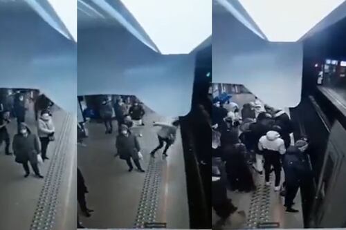 Hombre avienta a mujer a las vías del Metro