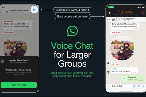 WhatsApp lanza nuevos chats de voz para grupos grandes